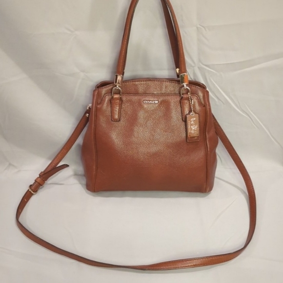 Coach Handbags - Coach Signature Brown Madison Leather Minetta Crossbody Bag Purse Handbag 27862